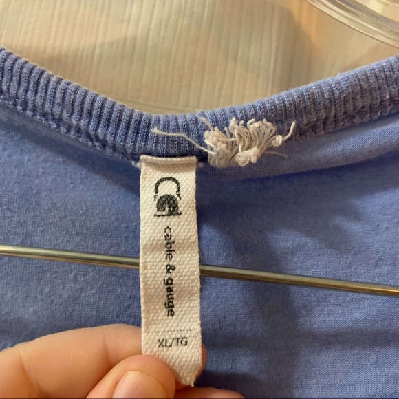 Cable & Gauge Blue Vintage Wash Short Sleeve Tee XL - Picture 2 of 8